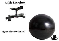 ACCO Black Physiotherapy Ankle Exerciser with 95 cm Body Fitness Exerciser Gym Ball