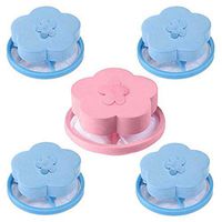 Household Reusable Washing Machine Floating Lint Mesh Laundry Bag Portable Washer Hair Lint Catcher Hair Filter Net Pouch Household Tool 5Pcs (F, 5Pcs)