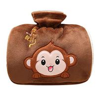Lonson Hot Water Bottle with Cute Plush Cartoon Cover Classic Rubber Hand Warmer (Monkey)