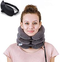 Cervical Neck Traction Device by Davismart, Inflatable Collar Brace, Adjustable Neck Stretcher, Neck Support, Ideal for Spine Alignment at Home and Chronic Neck Pain Relief (Gray)