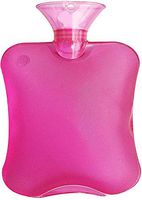 Transparent Classic Rubber Hot Water Bottle 2Liter with Knit Cover - Pink