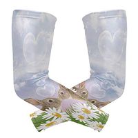 Kiss Hares Rabbit Bunny Butterfly Arm Sleeves Elbow Support Combat UV Protection for Men Women Running Golf Cycling 1 Pair