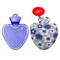 Heart Shape PVC Hot Cold Water Bottle Bag Cover Winter Back Neck Hand Warmer Bag Hot Water Relaxing Heating Bag Small Large 2 Sizes (Color : Purple, Size : 1000ml)