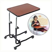 CHICTI Overbed Table, Laptop Desk Medical Modern Simple Bedside Table, Adjustable Height and Movement with 4 Rolling Casters, Suitable for All Kinds of