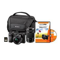 Sony A6000 24MP Bundle with 16-50mm Lens, 55-210mm Lens, 32GB SD Card, and Case