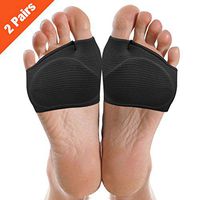 Metatarsal Sleeve Pads, 2 Pairs Fabric Metatarsal Sleeve with Sole Cushion Gel Pads for Diabetic, Ball of Foot Cushions for Metatarsalgia, Mortons Neuroma, Calluses Blisters
