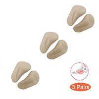 Arch Support Shoe Insoles for Flat Feet, Gel Arch Inserts for Plantar Fasciitis, Adhesive Arch Pad for Relieve Pressure and Feet Pain- 3 Pairs (Beige)