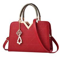 QIUUE Women Handbag Messenger Bags Purse Leather Crossbody Bags Wallets Mobile Phone Bag Coin Purse Card Holder Bag Wine