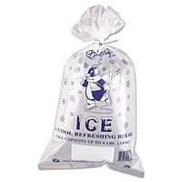 Inteplast Group IC1120 Ice Bag, 11 x 20, 8lb Capacity, 1.5mil, Clear/Blue, 1000/Carton