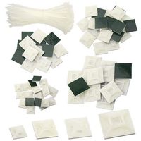 XLX 100PCS 4 Values Self-Adhesive Cable Tie Mount Bases for Cable Wire Tubing Sleeving Conduit Matched with 100pcs White Flexible Zip Ties (White)