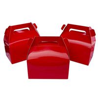 25-Pack Gable Red Candy Treat Boxes,Small Goodie Gift Boxes for Wedding and Birthday Party Favors Christmas Box 6.2 x 3.5 x 3.5 inch