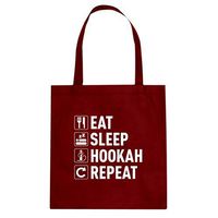 Tote Eat Sleep Hookah 15x16 Red Canvas Bag