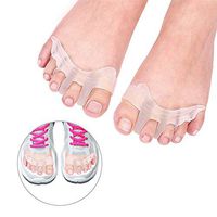5 Pair Toe Separators and Straightener, Gel Bunion Stretchers Spacer Corrector Protector, for Women and Men Hallux Valgus Care Tool,White