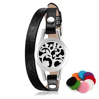 Genuine Leather Essential Oil Diffuser Bracelet/Hypo-allergenic Surgical Steel Locket£¨25mm£Bracelet