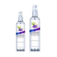 Two Pack Lavender Eucalyptus Pillow and Linen Spray, Best Set for Travel and Home, Strong Essential Oil Mist for Relaxing the Body and Mind (Lavender Eucalyptus, 4oz/8oz)