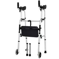 Yadianna Cozy Aluminum Walker Arm Can Drag The Walker with Soft Seat Elderly Walker Non-Slip Walking Stick with Hospital