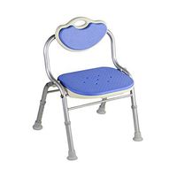 Shower Seats stools Comfortable Backrest Foldable Bath Chair for The Elderly/Handicapped/Pregnant Woman Adjustable Height Aluminum Alloy Bathroom Anti-Skid Chair Max. 100kg (Blue) Bath Seat Bench