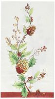Lenox Winter Song Holly Branch Disposable Table Napkins and Guest Towels, 4.75'' W x 8'' L, 16pcs