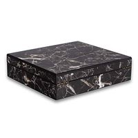 Smoking Set/Cigar Humidors Cedar Wood Lining with Humidifier and Hygrometer Piano Paint Compact Cigarette Case Cigar Cabinet Detachable Partition Marble Pattern Can Accommodate 20 Cigars Men's Gift