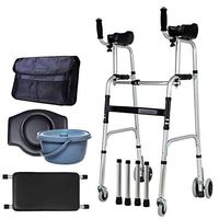 Old Man Walking Walker - Elderly Standard Walkers - Foldable Walker Adjustable Walking Assist Equipped - Rehabilitation Auxiliary Walking Frame for Disabled
