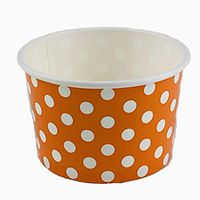 Worlds Paper Ice Cream Cups Polka Dot Paper Yogurt Cups 4oz Orange 50 pack