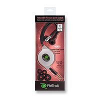 ReTrak ETAUDIOEW Retractable Stereo Earbuds, Silver and black
