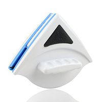 Double-sided Magnetic Window Cleaner Glass Cleaning Brush Wiper with Ergonomic Handle Household Cleaning Tool for High-rise and Car Glazed Windows(Blue)