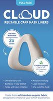 SMALL/MEDIUM Fit Cloud Bamboo Organic Fabric Full-Face (NOSE AND MOUTH) CPAP Mask Liner: Superior Comfort, Unbelievably Soft, Machine Washable, 2 Per Pack. REFERENCE DIAGRAM FOR SIZE COMPATIBILITY