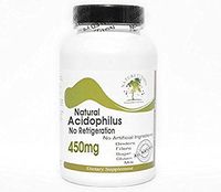 Natural Acidophilus 450mg - 500 Million Live Active Cultures No Refrigeration ~ 200 Capsules - No Additives ~ Naturetition Supplements