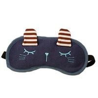 Yonger Rabbit Pattern Cute Cartoon Plush Hot/Cold Eye Mask Comfort Adjustable Blindfold Sleeping Eye Mask Eyes Blindfold With Ice Pack for Hot Cold Therapy Dark Blue
