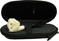 Miniature Meerschaum Pipe - SABERTOOTH TIGER w/ Zippered Case