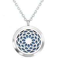 Aromatherapy Necklace - Mandala - Essential Oil Diffuser Necklace - Aromatherapy Jewelry - Stainless Steel with a Chain, 12 Insert Pads and a Gift Pouch - Best Aromatherapy Gift Set