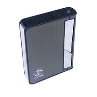 Moonwbak Cigarette Case Lighter, Multifunction Cigarette Box Holder USB Electric Rechargeable Cigar Lighter,Push Out Cigarette Holder with Electric Torch (Gold-White)