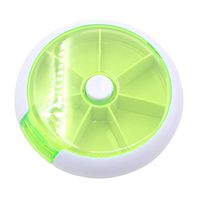 Braceus Weekly 7 Days Pills Organizer Rotating Round Medicine Case Box - Green