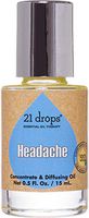 21 drops 15mL Headache Essential Oil Aromatherapy Concentrate - Natural, Certified Organic, Pure Therapeutic Quality 1st Press Diffusing Oil Blend for Head-Ache Aroma Therapy