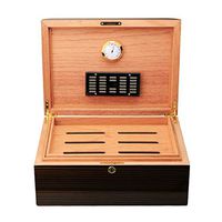 Humidors 100 Cigar Cedarwood Humidifier Cigar Storage Box Cigar Box Equipped with Humidifier and Thermometer (Color : Brown, Size : 3727.516cm)