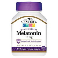 21st Century Melatonin Quick Dissolve Tablets, Cherry, 10 mg, 120 Count