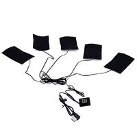 Electric Heating Patches Wraps 1-for-5 Clothes Carbon Fiber Heated Pad Electric Jackets Clothes Heating Pad 3 Gears Temperature Adjustment wear-Resistant, Insulated (Black)