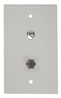 Leviton 40259-W Standard Telephone Wall Jack, 6P4C X F, Screw Terminal, White