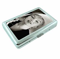 Marilyn Monroe Hat Metal Silver Cigarette Case Holder RFID-Blocking Wallet