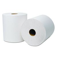 WAUSAU PAPERS WAU 45700 EcoSoft Universal Roll Towels, 800' x 8", White (Pack of 6)