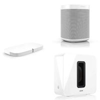 Sonos 5.1 Surround Set - Home Theater Surround Sound System with Playbase, Sub and a set of two Sonos One Alexa Enabled Speakers for TVs on stands or other furniture. (White)