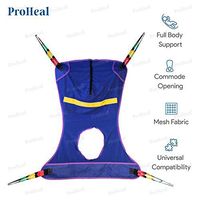 ProHeal Universal Full Body Mesh Lift Sling with Commode Opening, Medium, 53"L x 40" - Polyester Slings for Patient Lifts - Compatible with Hoyer, Invacare, McKesson, Drive, Lumex, Medline, Joerns