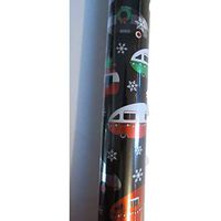 Retro Camper Camping Christmas Wreaths Wrapping Paper 1 roll 25 sq ft