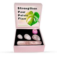 Strengthen Your Pelvic Floor Muscles With Rose Quartz Yoni Eggs And Chakra Wand Gift Set. Includes Through Instructions. Perfect Baby Shower Gift for New Mom.