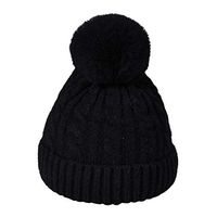 Theoylos Winter Hats for Women Warm Beanie Hat Ladies Slouchy Pompom Crossed Cap Thicker Warm Ski Cap Skull Cap Black