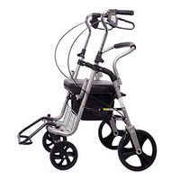 Drive Medical Wheel Walking Aid, Super Lightweight Aluminum Walker, Mobility Portable Rollator Walker with 4 Wheel Walker for Seniors,Silver