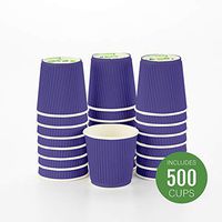 Insulated Paper Coffee Cups - Ripple Wall - Royal Purple - 4 oz - 500ct Box - MATCHING LIDS SOLD SEPARATELY: RWA0327GR, RWA0281B, RWA0281W