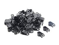 TOVOT 200 PCS R-Type Clip Cable Clamp 5/16" (8 mm) Black Nylon Screw Wire Clips Fasteners Tubing Clips for Wire Management