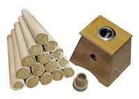 Golden Moxa 1 One Holder Bamboo Moxa Box Set with 15pcs Moxa Rolls (10:1 Ratio)